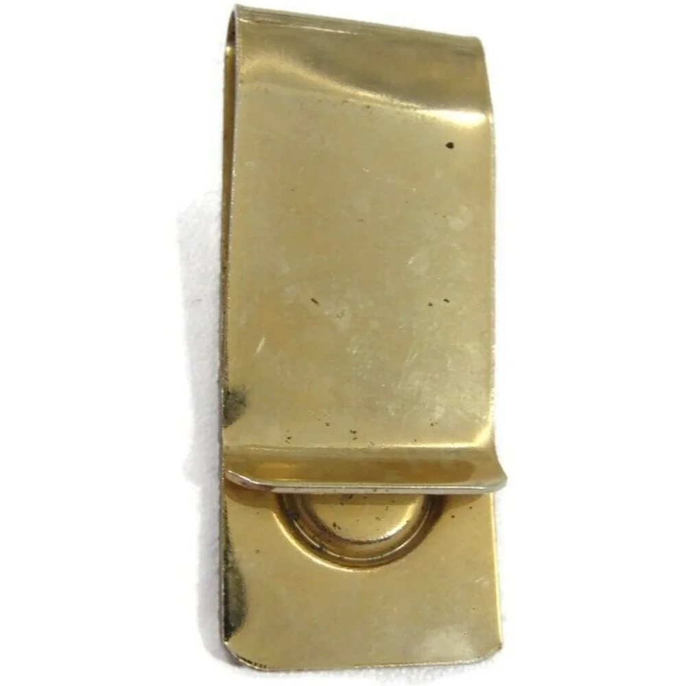 Vintage Money Clip Gold Tone MOP Men Wallet ID Credit Card Holder